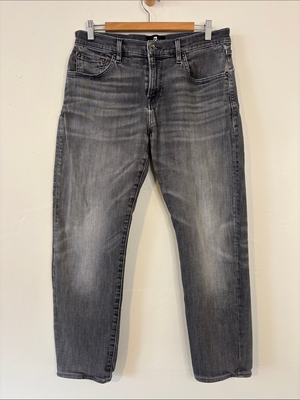 7 For All Mankind Luxe Sport The Straight Men's 34 Charcoal Gray Jeans